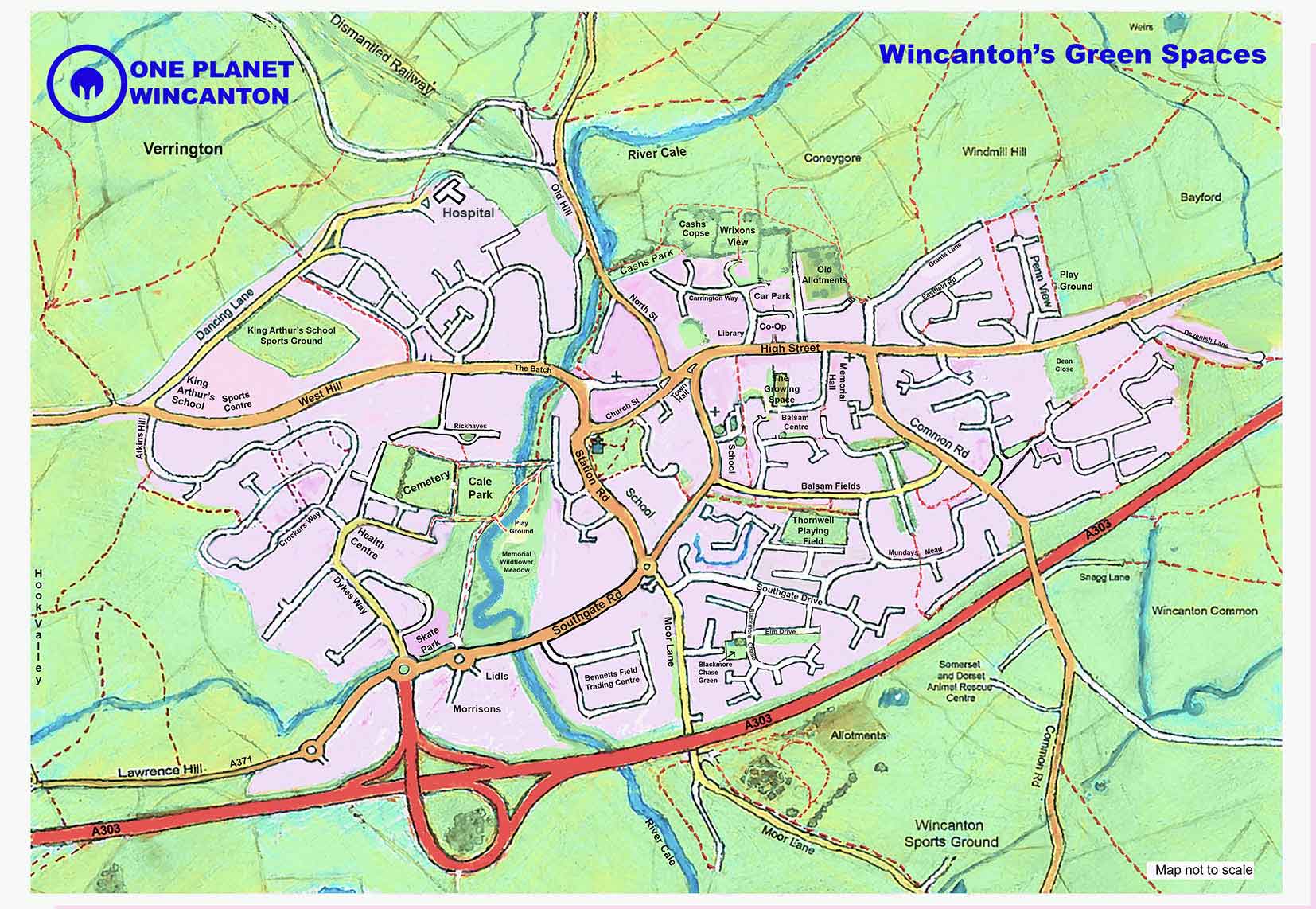 Wincanton Green Spaces Map